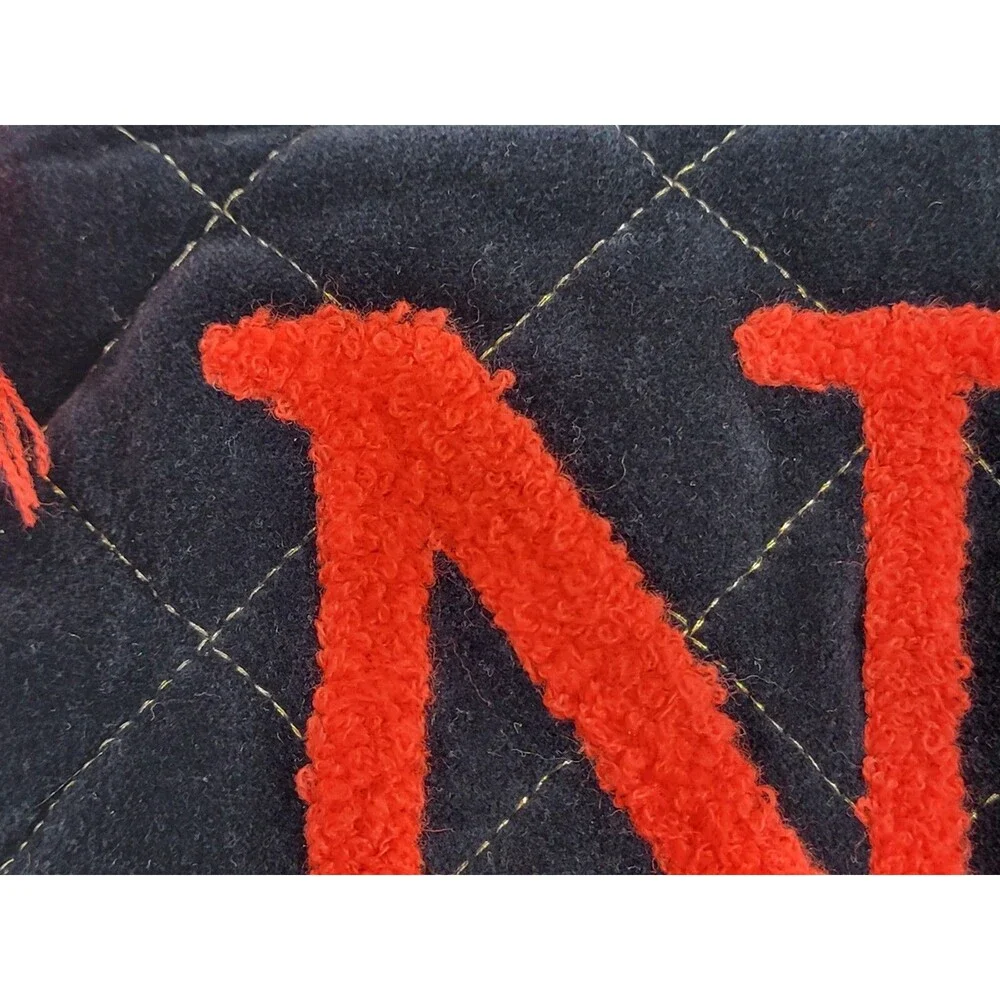 Macchia di Ruggine Black & Orange Velvet Quilted Zip Pouch Bag Purse Clutch EUC‎
